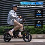 AZHAR Foldable Electric Bike, 1200W Peak Motor, 25 MPH, 45-Mile Range, Dual Suspension, 14" Tires - Image 2