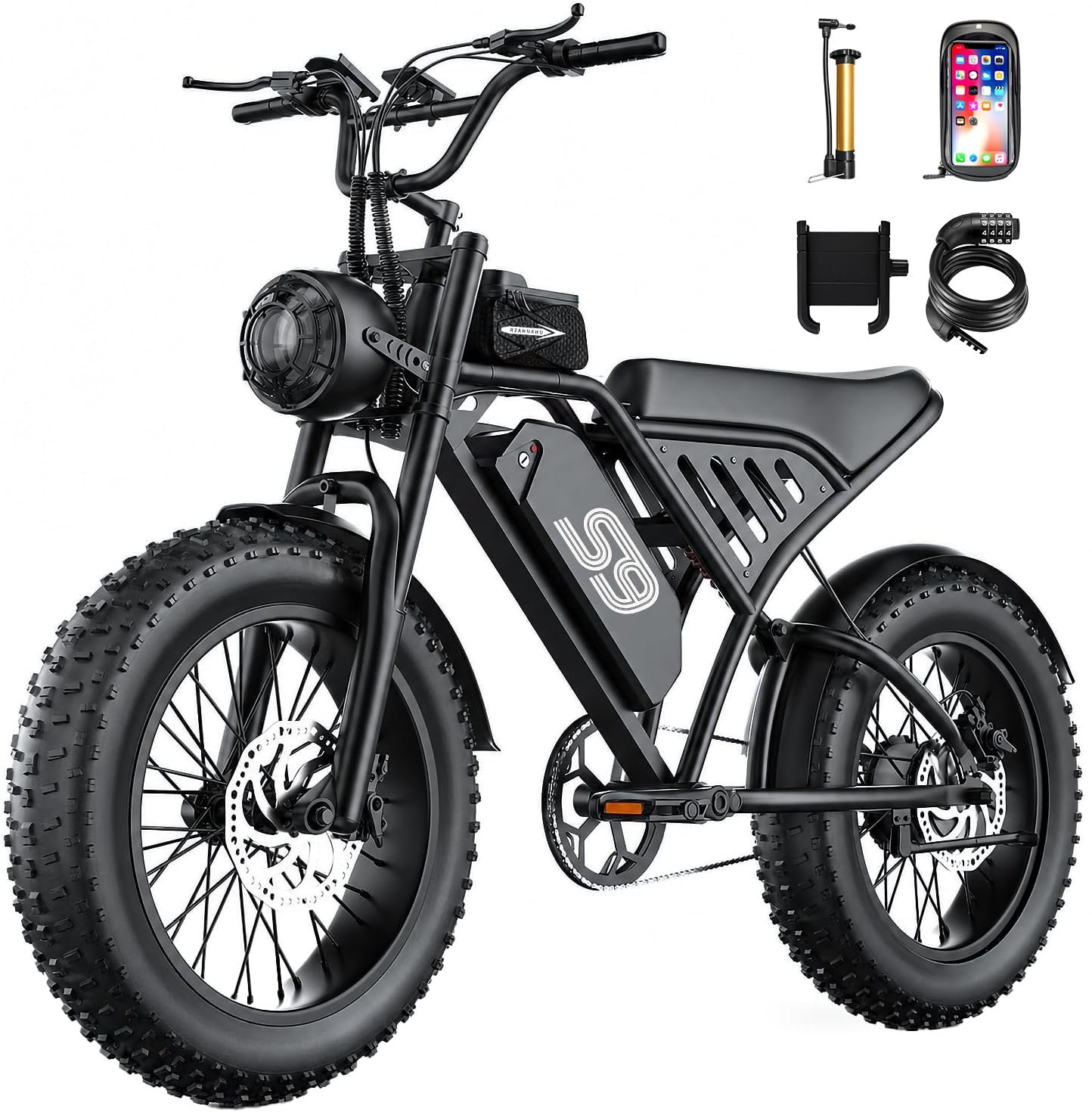 716QFPuSBYL 1. ASKGO Electric Dirt Bike, 2000W Peak Motor, 28 MPH, 65-Mile Range, 48V 20Ah Battery, 16" Fat Tires - Image 1