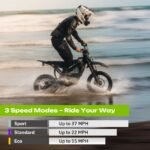 Windone RS5 Electric Dirt Bike, 2200W Peak Motor, 37 MPH, 45-Mile Range, Dual Suspension, Light Green - Image 5