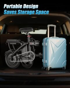 AZHAR Foldable Electric Bike, 1200W Peak Motor, 25 MPH, 45-Mile Range, Dual Suspension, 14" Tires - Image 13