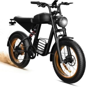 YUCHETX Electric Bike, 1600W Peak Motor, 35 MPH, Up to 60 Miles, 20" Fat Tires, 18.9Ah Battery