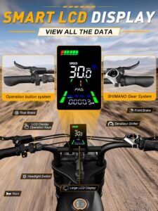 YUCHETX Electric Bike, 1600W Peak Motor, 35 MPH, Up to 60 Miles, 20" Fat Tires, 18.9Ah Battery - Image 7