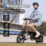 AZHAR Foldable Electric Bike, 1200W Peak Motor, 25 MPH, 45-Mile Range, Dual Suspension, 14" Tires - Image 13