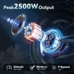 Jasion EB5 Ultra Electric Bike, 2500W Peak, 52V 20Ah Battery, 26" Fat Tires, Dual Suspension - Image 3