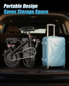 AZHAR Foldable Electric Bike, 1200W Peak Motor, 25 MPH, 45-Mile Range, Dual Suspension, 14" Tires - Image 11