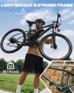 Qlife Racer Electric Mountain Bike, 1000W Peak Motor, 375Wh Battery, 26" Tires, Up to 40 Miles, Black - Image 4