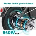 Foldable Electric Bike, 560W Motor, 24 MPH, 32-Mile Range, 48V 10Ah Battery, 14" Wheels & Basket - Image 3