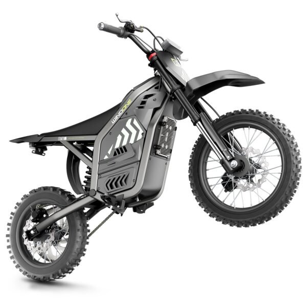 Windone RS5 Electric Dirt Bike, 2200W Peak Motor, 37 MPH, 45-Mile Range, Dual Suspension, Light Green