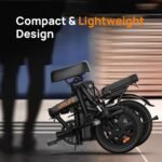 URLIFE Folding Electric Bike, 500W Peak Motor, 20 MPH, 20–40 Mile Range, 14" Wheels - Image 7