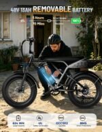 Jasion RetroVolt Electric Bike, 2000W Peak, 70-Mile Range, Fat Tire - Image 3