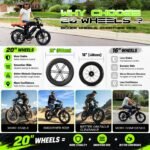 Electric Bike for Adults,48V15Ah Removable Battery Retro Ebike,Carbon Black - Image 4