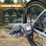 Funhang 26" City Cruiser Electric Bike, 1000W Peak Motor, 20 MPH, 50-Mile Range, 48V Battery - Image 2
