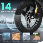 Foldable Electric Bike, 560W Motor, 24 MPH, 32-Mile Range, 48V 10Ah Battery, 14" Wheels & Basket - Image 5