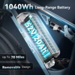 Jasion EB5 Ultra Electric Bike, 2500W Peak, 52V 20Ah Battery, 26" Fat Tires, Dual Suspension - Image 2