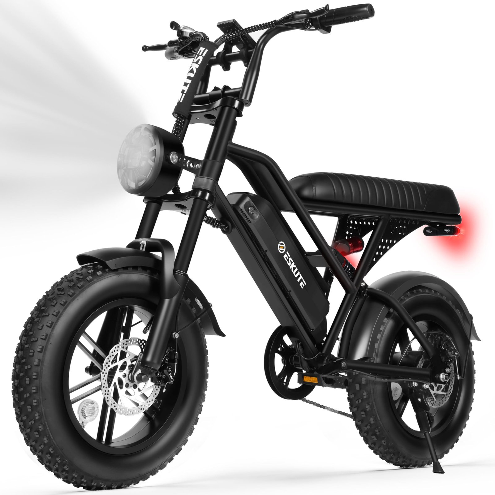 81G3D4YLeeL ESKUTE V100 Electric Bike, 1500W Peak Motor, 28+ MPH, Up to 65 Miles, 16" Fat Tires, 48V 13Ah, Black - Image 1