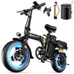 DTTZH Folding Ebike for Adults, Electric Bike Foldable, 14" Foldable Ebike