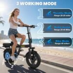 HQYEX Electric Bike for Adults 14" Mini Foldable Ebike 48V 432Wh Battery - Image 5