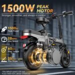 DTTZH Folding Ebike for Adults, Electric Bike Foldable, 14" Foldable Ebike - Image 3