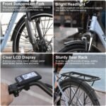 Funhang 26" City Cruiser Electric Bike, 1000W Peak Motor, 20 MPH, 50-Mile Range, 48V Battery - Image 5