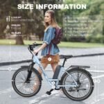 Funhang 26" City Cruiser Electric Bike, 1000W Peak Motor, 20 MPH, 50-Mile Range, 48V Battery - Image 6