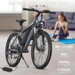 Funhang Electric Mountain Bike, 1000W Peak Motor, Up to 50 Miles, 26" Wheels, 48V Battery - Image 3