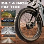 4000W Dual Motor Ebike 52V Up to 100 Miles 52V 24" Fat Tire PU354 - Image 12