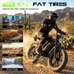 Electric Bike for Adults,48V15Ah Removable Battery Retro Ebike,Carbon Black - Image 6