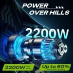 Windone RS5 Electric Dirt Bike, 2200W Peak Motor, 37 MPH, 45-Mile Range, Dual Suspension, Light Green - Image 3