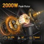 Jasion EB5 MAX Electric Bike for Adults 2000W Peak Motor, 48V 15Ah Battery - Image 2