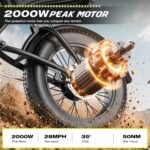 1. ASKGO Electric Dirt Bike, 2000W Peak Motor, 28 MPH, 65-Mile Range, 48V 20Ah Battery, 16" Fat Tires - Image 2